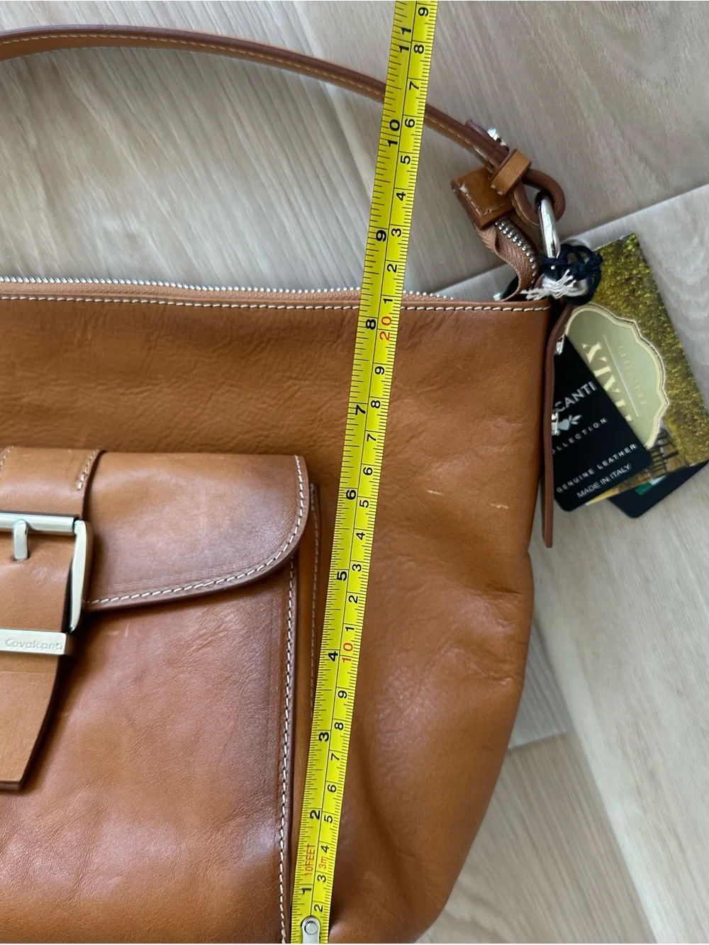 Cavalcanti Cognac Leather Shoulder Bag